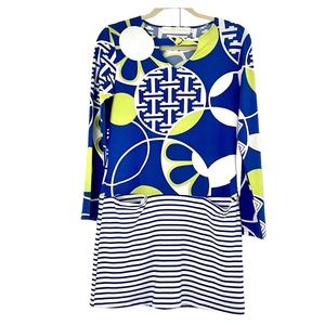 Tracy Negoshian | Sue Multi-Print Long Sleeve Stretch Dress | size S
